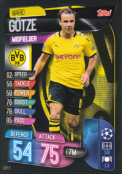 Mario Gotze Borussia Dortmund 2019/20 Topps Match Attax CL #DOR9